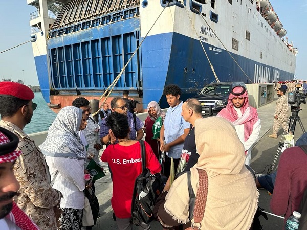 U.S. Consular Officers Receive Evacuees in Jeddah, Saudi Arabia