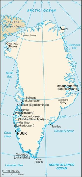 Map Greenland CIA