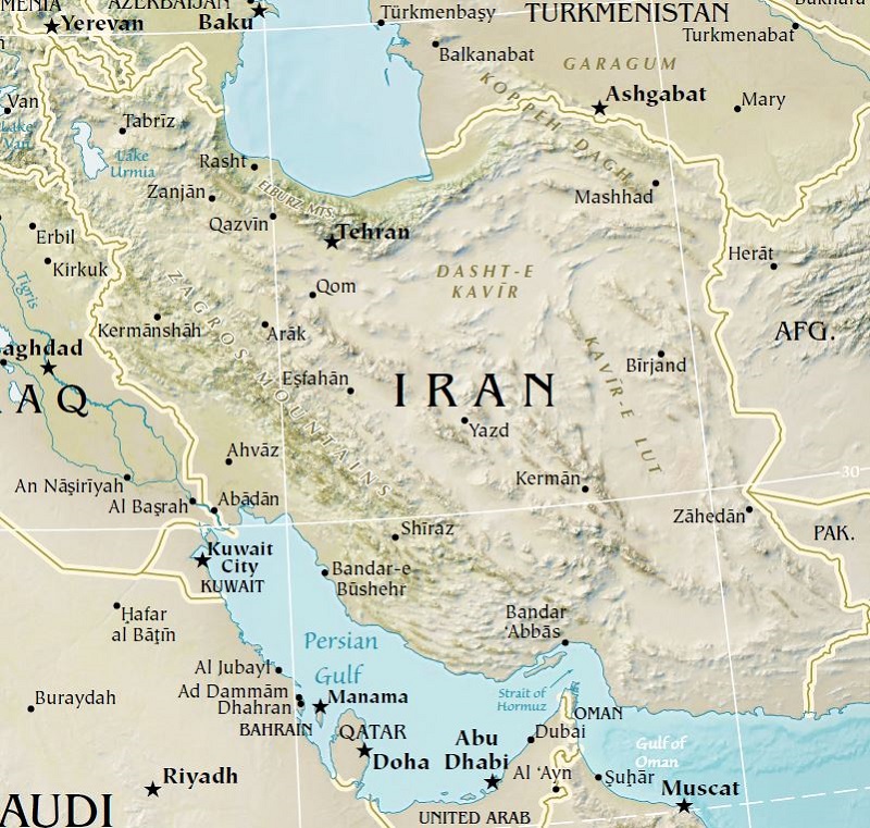 Iran Physical Map
