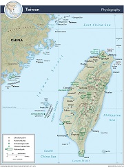 Taiwan Map Physiography (CIA 2022)
